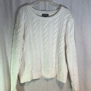 Lands End cable knit cotton sweater in like new condition- no tags.